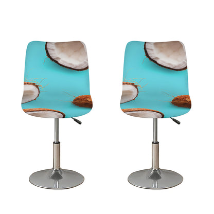 Blue Coconut Pattern Print Bar Stool Covers