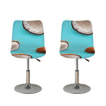 Blue Coconut Pattern Print Bar Stool Covers