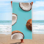 Blue Coconut Pattern Print Beach Towel