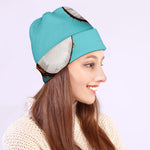 Blue Coconut Pattern Print Beanie