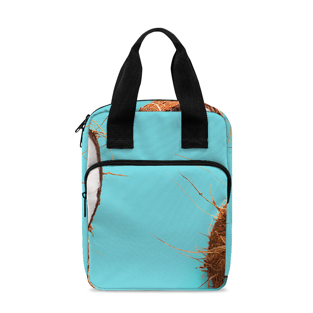 Blue Coconut Pattern Print Bible Tote Bag