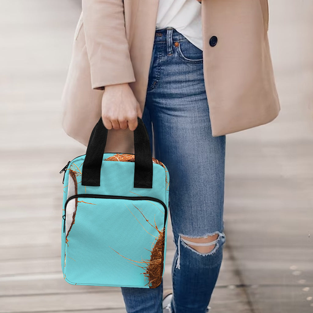 Blue Coconut Pattern Print Bible Tote Bag