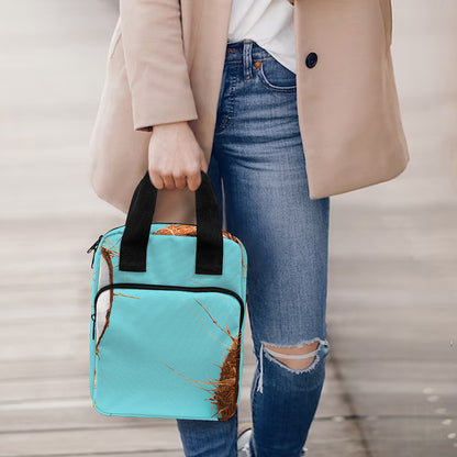 Blue Coconut Pattern Print Bible Tote Bag