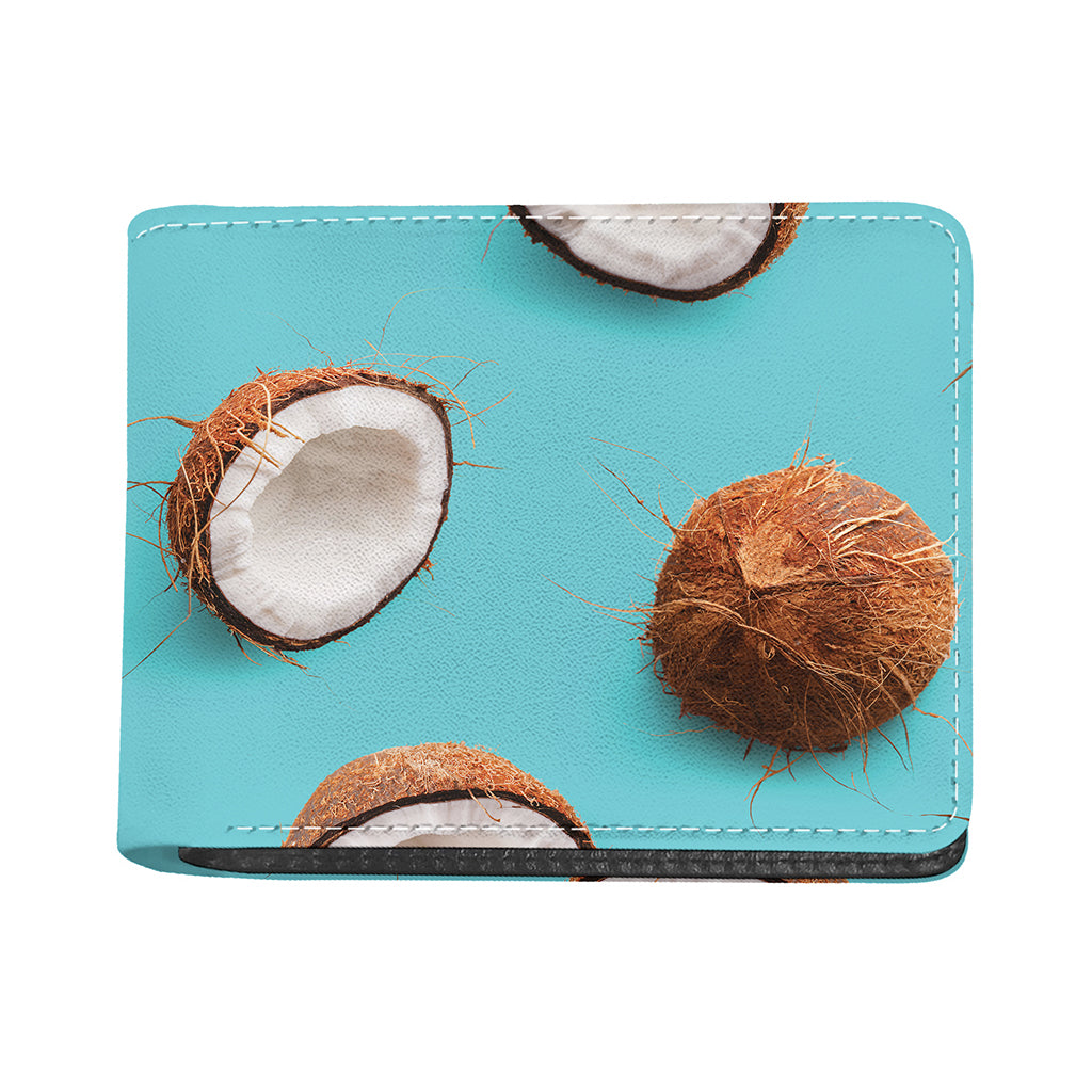 Blue Coconut Pattern Print Bifold Wallet