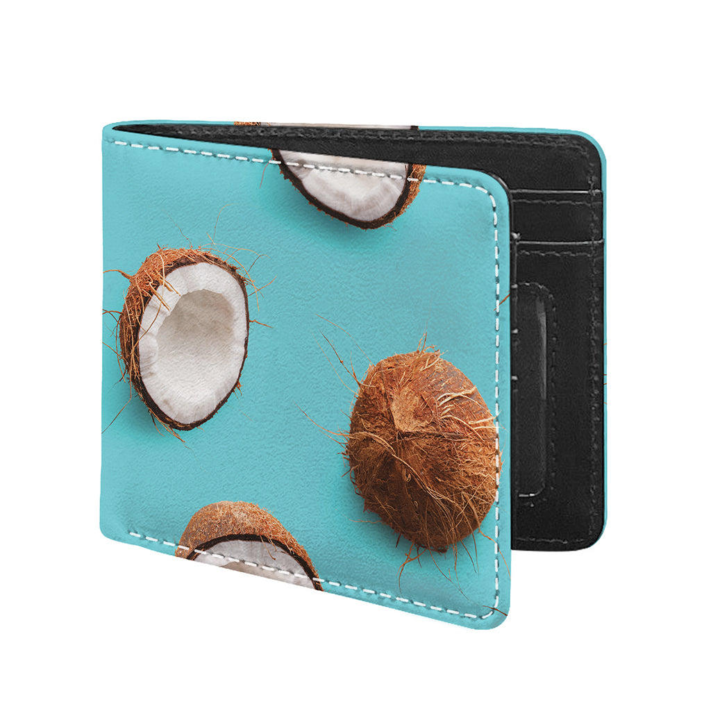 Blue Coconut Pattern Print Bifold Wallet