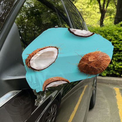 Blue Coconut Pattern Print Car Side Mirror Covers