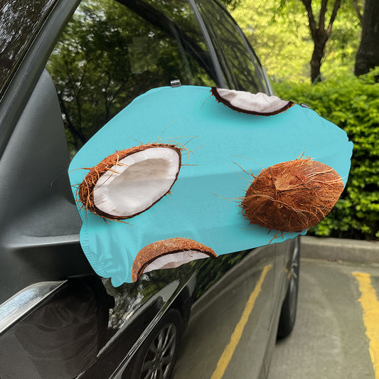 Blue Coconut Pattern Print Car Side Mirror Covers