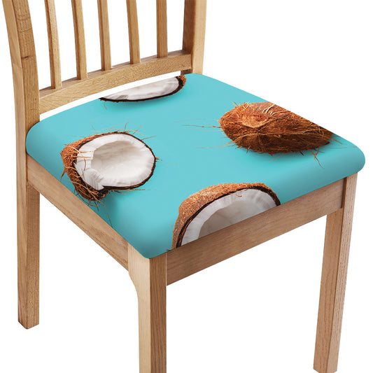 Blue Coconut Pattern Print Chair Cushion Cover