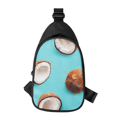 Blue Coconut Pattern Print Chest Bag