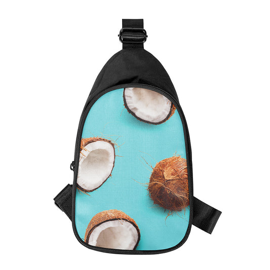 Blue Coconut Pattern Print Chest Bag