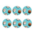 Blue Coconut Pattern Print Coaster Set