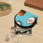 Blue Coconut Pattern Print Coin Purse