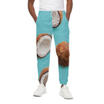 Blue Coconut Pattern Print Cotton Pants