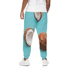 Blue Coconut Pattern Print Cotton Pants