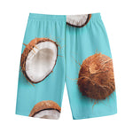 Blue Coconut Pattern Print Cotton Shorts