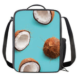 Blue Coconut Pattern Print Crossbody Lunch Bag