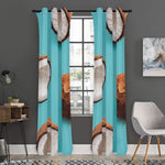 Blue Coconut Pattern Print Curtain