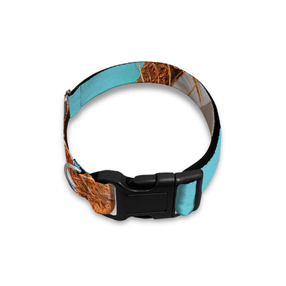 Blue Coconut Pattern Print Dog Collar