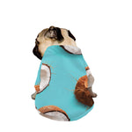 Blue Coconut Pattern Print Dog Zip Up Jacket