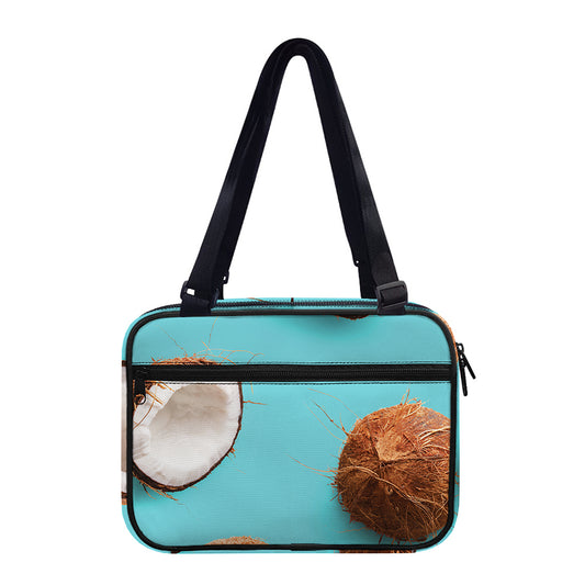 Blue Coconut Pattern Print Double Strap Bible Bag