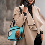 Blue Coconut Pattern Print Double Strap Bible Bag