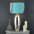 Blue Coconut Pattern Print Drum Lamp Shade