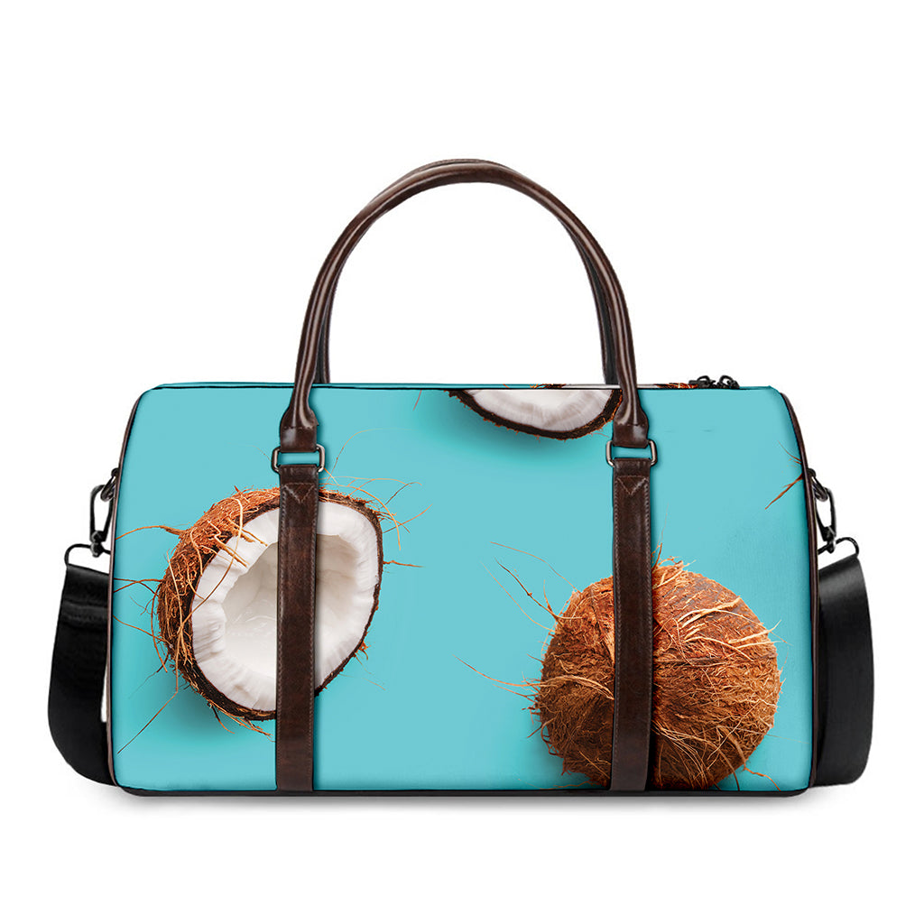 Blue Coconut Pattern Print Duffle Bag