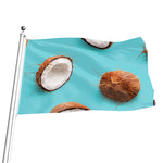 Blue Coconut Pattern Print Flag
