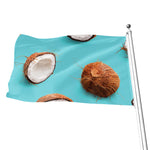 Blue Coconut Pattern Print Flag
