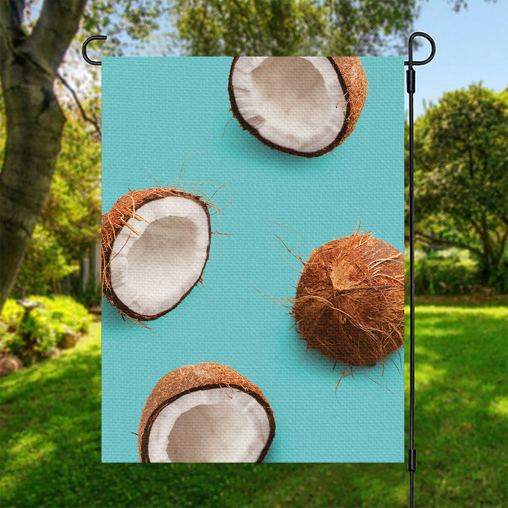 Blue Coconut Pattern Print Garden Flag