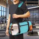 Blue Coconut Pattern Print Gym Bag