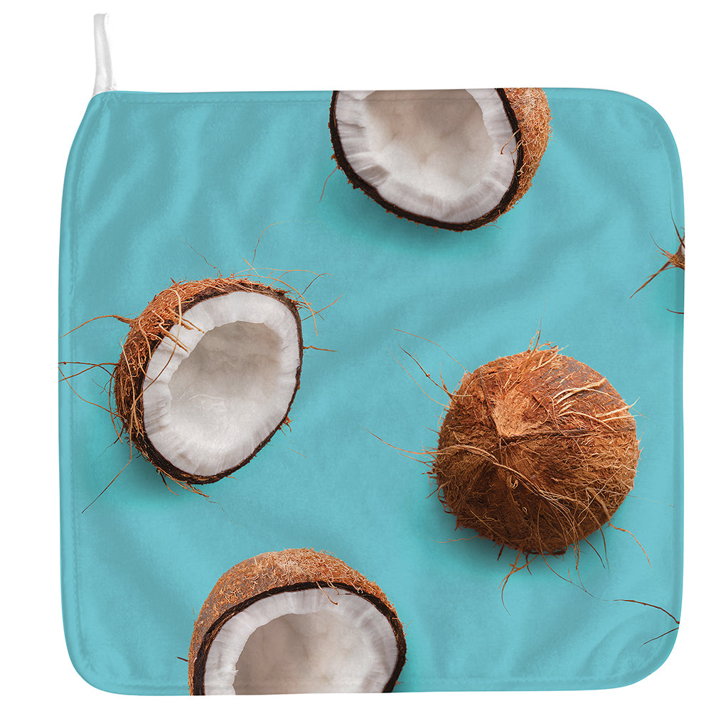 Blue Coconut Pattern Print Hand Towel