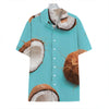 Blue Coconut Pattern Print Hawaiian Shirt