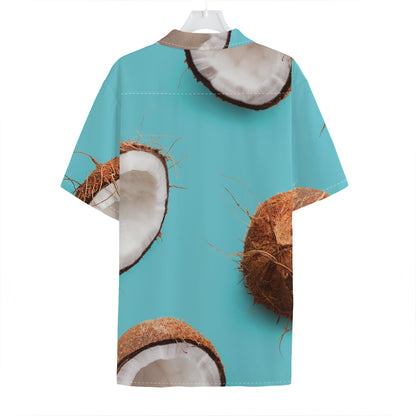 Blue Coconut Pattern Print Hawaiian Shirt