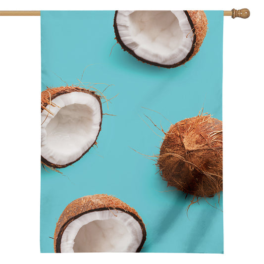 Blue Coconut Pattern Print House Flag