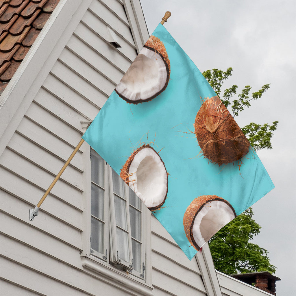 Blue Coconut Pattern Print House Flag