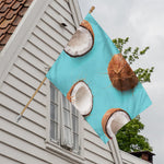 Blue Coconut Pattern Print House Flag