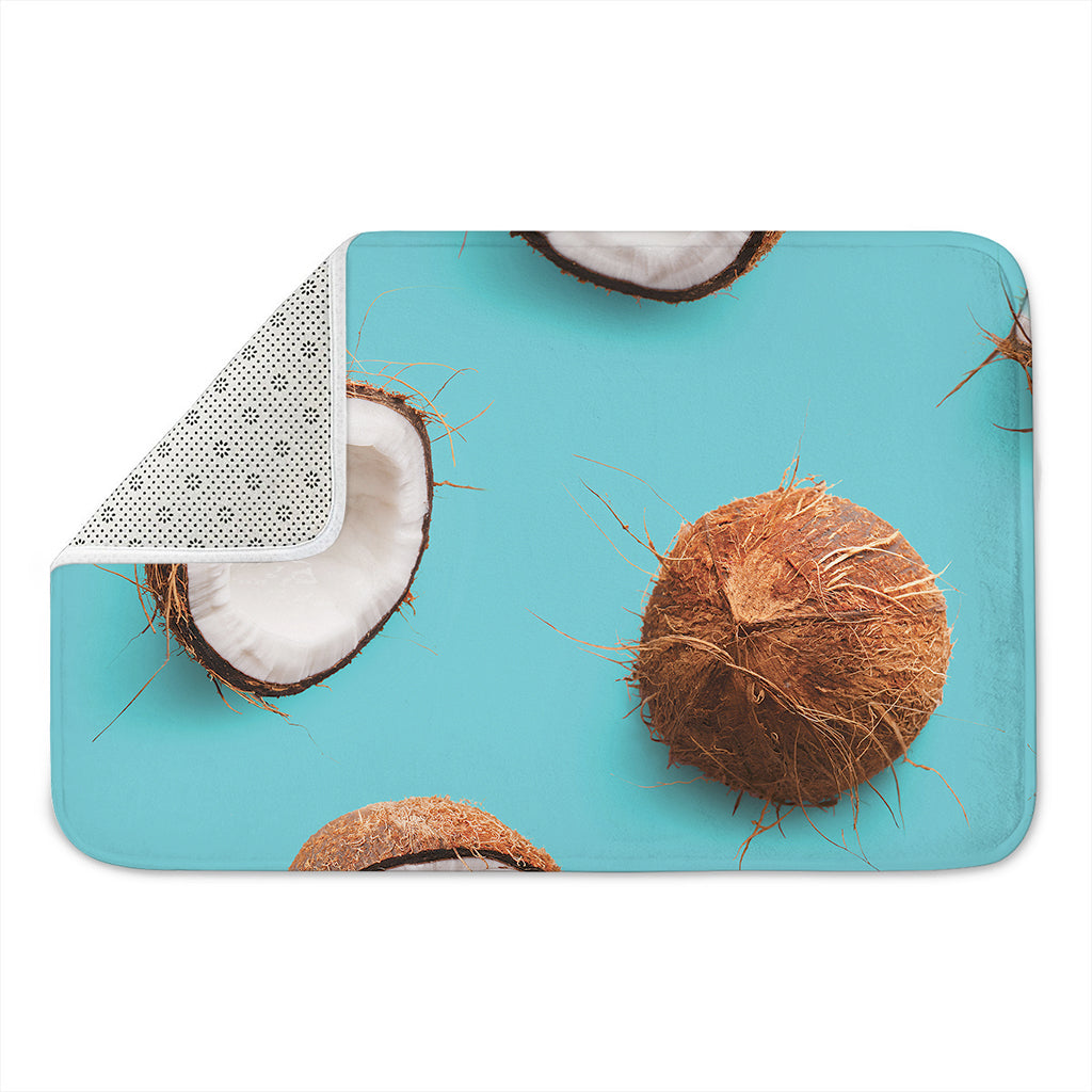 Blue Coconut Pattern Print Indoor Door Mat