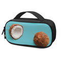 Blue Coconut Pattern Print Portable Cooler Travel Case