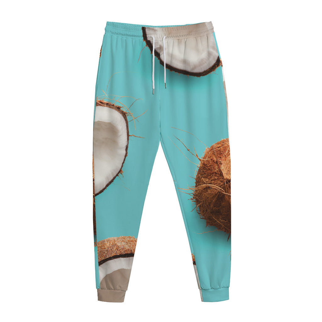 Blue Coconut Pattern Print Jogger Pants