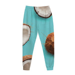 Blue Coconut Pattern Print Jogger Pants