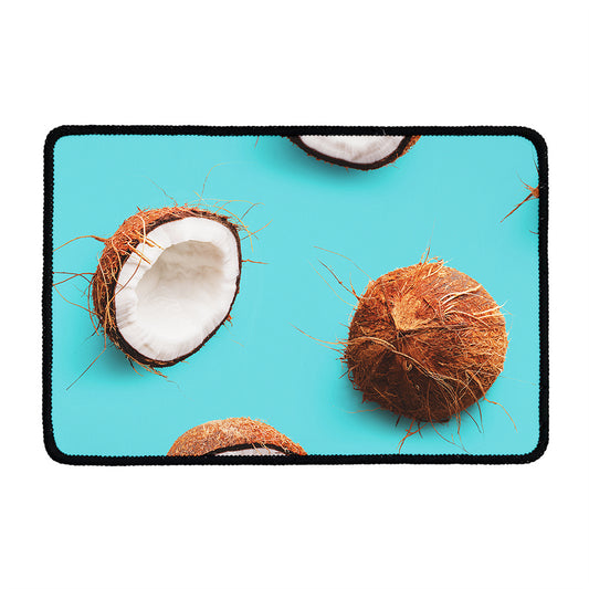 Blue Coconut Pattern Print Kitchen Mat