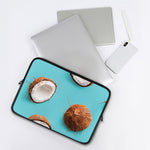 Blue Coconut Pattern Print Laptop Sleeve