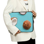 Blue Coconut Pattern Print Laptop Sleeve