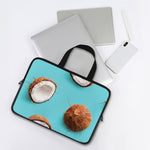 Blue Coconut Pattern Print Laptop Sleeve With Handle