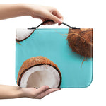 Blue Coconut Pattern Print Leather Bible Cover