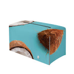 Blue Coconut Pattern Print Leather Tissue Box Cover