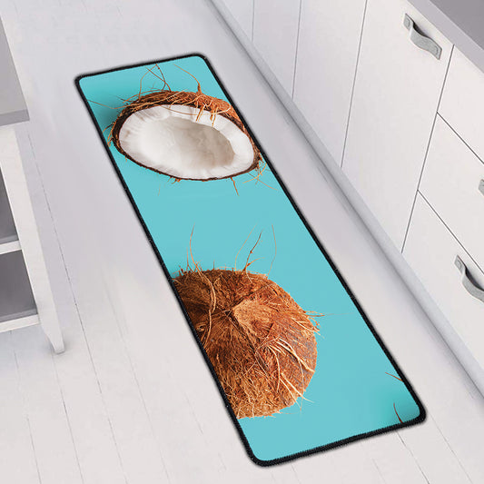 Blue Coconut Pattern Print Long Kitchen Mat