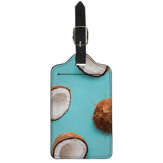 Blue Coconut Pattern Print Luggage Tag