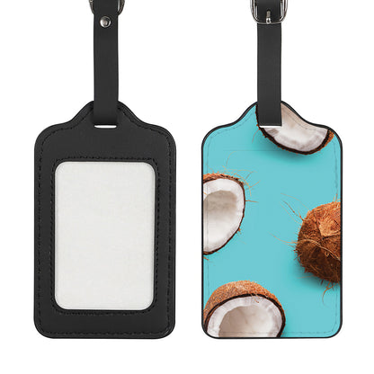 Blue Coconut Pattern Print Luggage Tag